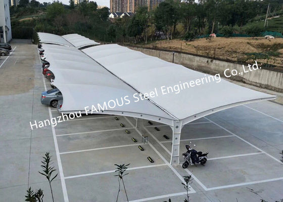 China Abrigo de aço exterior do estacionamento do modilhão da estrutura da membrana do único telhado da inclinação fornecedor