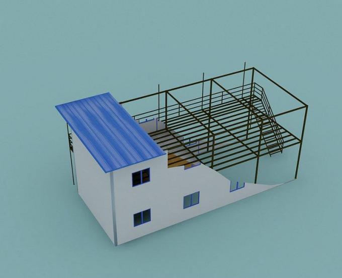 Casa de aço da casa pré-fabricada portátil de Recyling da camada dois/três para a residência provisória 1