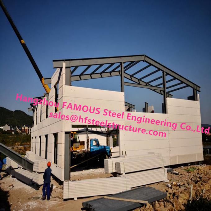 Construções de aço do metal da casa pré-fabricada da casa de campo da luz da casa da casa pré-fabricada com quadro soldado 0