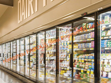 O supermercado Multideck aqueceu a porta de vidro para as peças da sala fria/refrigerador/congelador 4