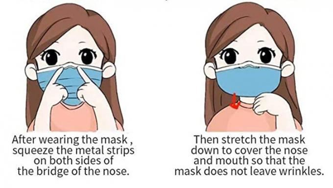 Material não tecido máscara protetora descartável de Earloop de 3 dobras 3