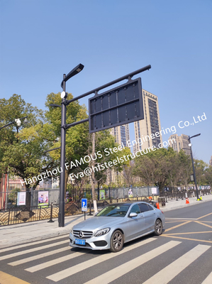 China Rua de aço galvanizada integrada polo claro com sinal de estrada da tela da luz do diodo emissor de luz fornecedor