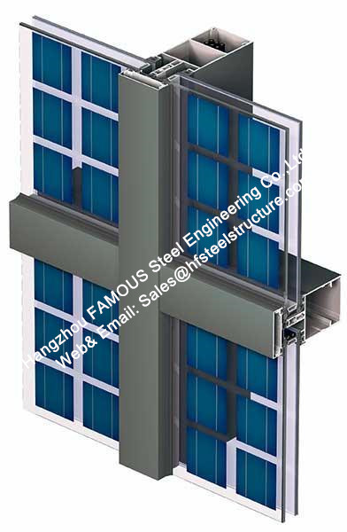 As pilhas fotovoltaicos ventilaram do cristal policristalino da parede de cortina da fachada o único componente de vidro ou único 0