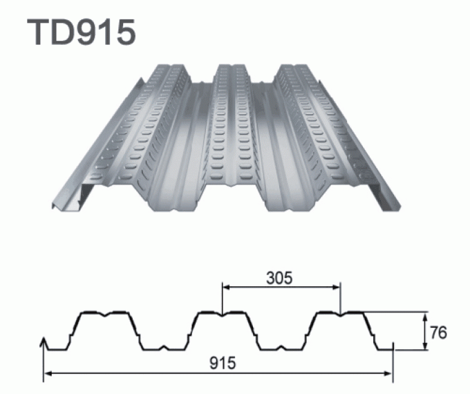 Galvanizado 1,2 mm espessura de aço deck sistema de piso composto deck construção 0