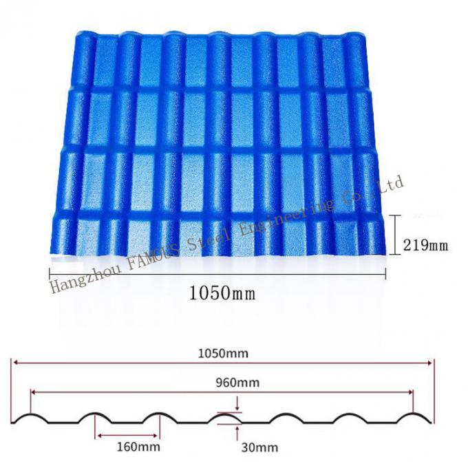 materiais de construção Asa Synthetic Resin Roof Tile isolado peso leve de 2.5mm 0