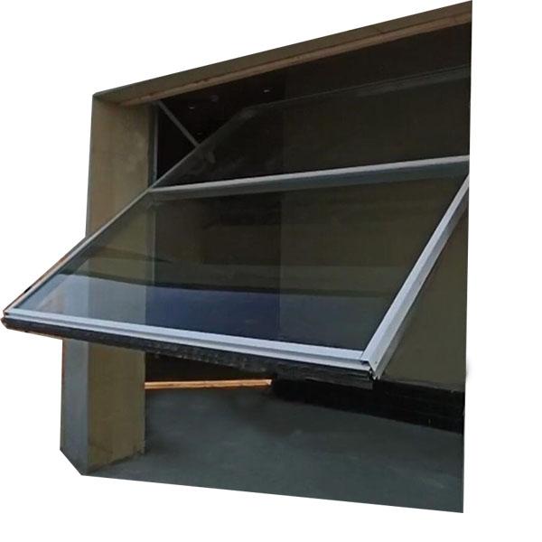 Inclinação do dossel acima do sistema montado painel do contrapeso do vidro temperado da porta da garagem 2
