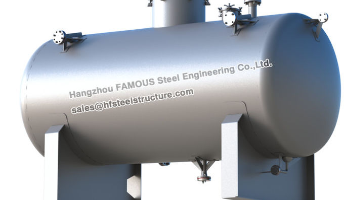Tanque brilhante horizontal do controle de aço industrial de aço inoxidável da água das construções 0